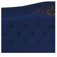 Cabeceira Estofada Yasmim 140 Cm Casal Suede Azul Marinho - 4
