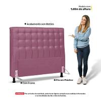 Cabeceira Cama Box Casal Queen Size Ciara 160cm Botonê Com Frame Suede Rosa - Abmaza - 5
