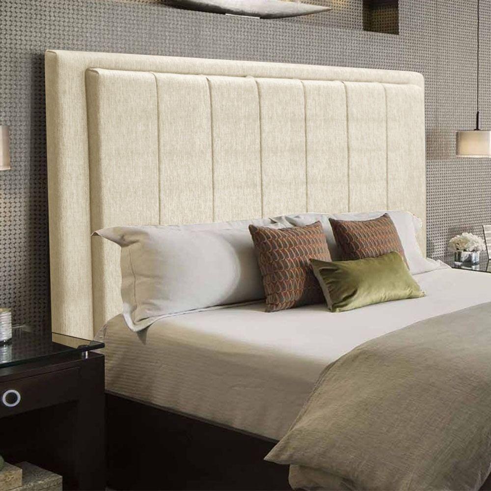Cabeceira Opala Cama Box Casal 140Cm Linho Bege Claro - 1