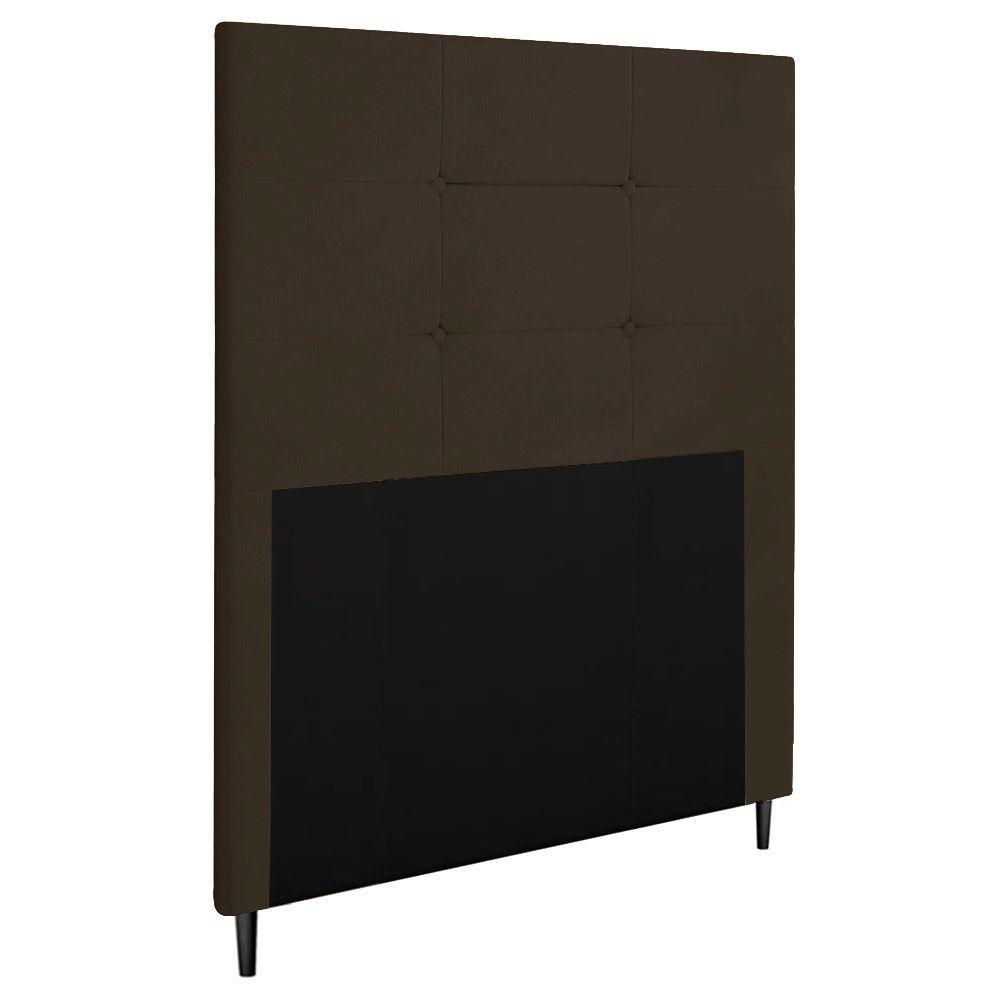 Cabeceira Luna Para Cama Box Solteiro 90 Cm Suede Marrom - 1