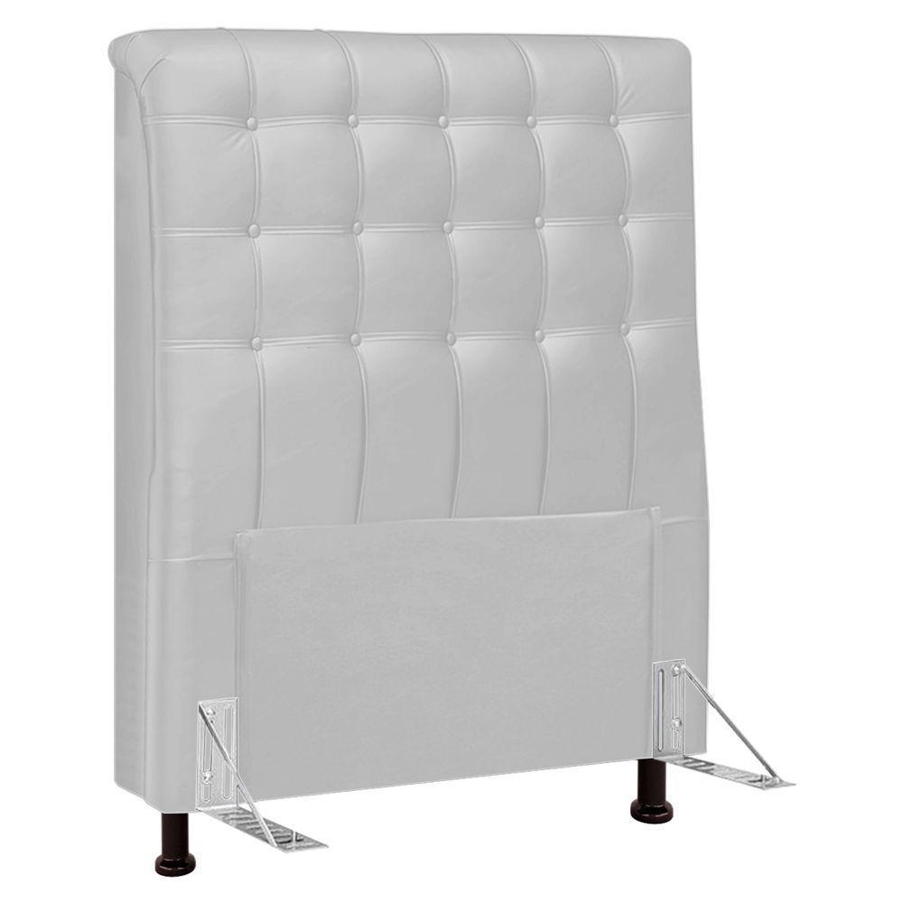 Cabeceira Cama Box Solteiro Ciara 90cm Botonê Com Frame Sintético Branco - Abmaza - 1