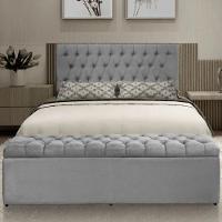 Painel Cabeceira Com Bau Dubai 1.28 Viuva Suede Cinza - 5