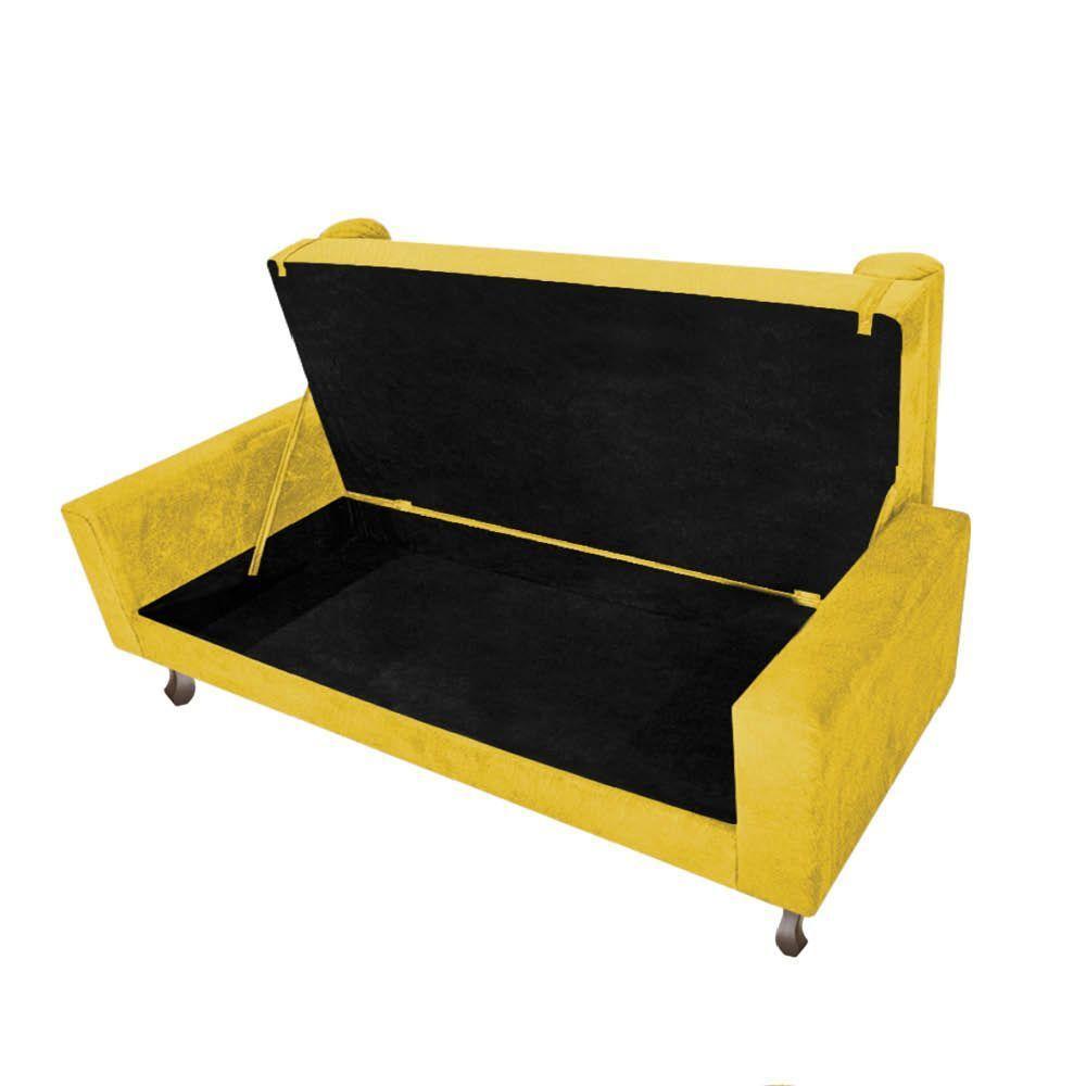 Kit Cabeceira King Size com Recamier 195 Cm Suede Amarelo - 7