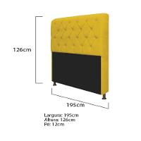 Kit Cabeceira King Size com Recamier 195 Cm Suede Amarelo - 2