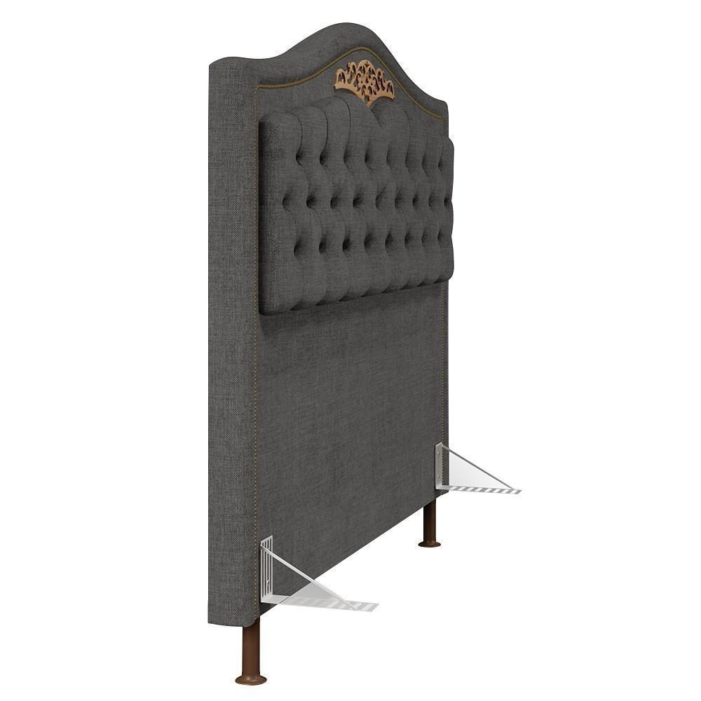 Cabeceira Cama Box Casal 140Cm J02 Linho Grafite - 2