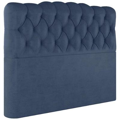 Cabeceira Queen 158 Cm Milan Veludo Azul Soon Azul
