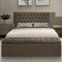 Painel Cabeceira Com Bau Dubai 1.58Mt Suede Marrom - 4