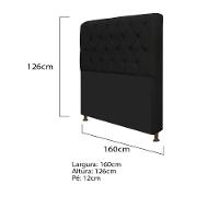 Kit Cabeceira Lady E Recamier Félix 160 Cm Queen Size Preto - 2