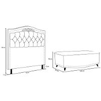 Cabeceira Cama Box Casal 140Cm C/ Calçadeira Baú J02 Azul - 2