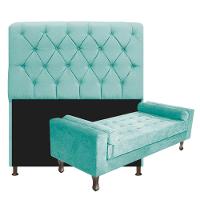 Cabeceira Lady e Recamier Félix 140 Cm Casal Azul Tiffany - 1