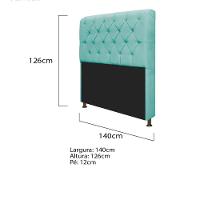 Cabeceira Lady e Recamier Félix 140 Cm Casal Azul Tiffany - 3
