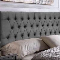 Painel Cabeceira Com Bau Dubai 1.58Mt Suede Cinza - 3