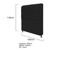Kit Cabeceira Lady E Recamier Félix 160 Cm Queen Size Preto - 4