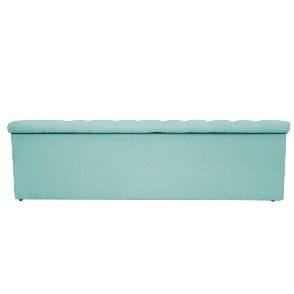 Kit Cabeceira E Calçadeira 195 Cm King Size Azul Tiffany - 8