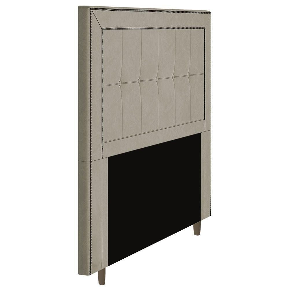 Cabeceira Queen Size Luxor 160Cm Com Tachas E Frame Bege - 3