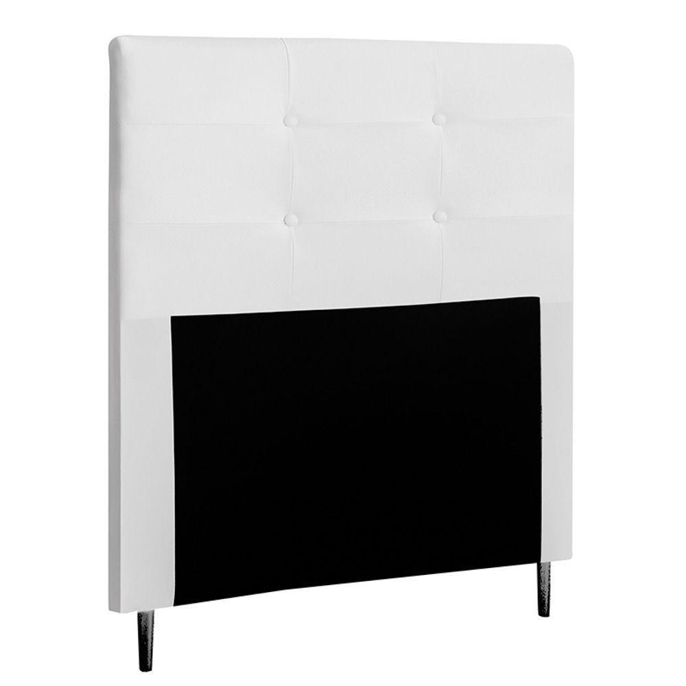Cabeceira Cama Box Solteiro Luna 90Cm Corano Branco - Abmaza - 1