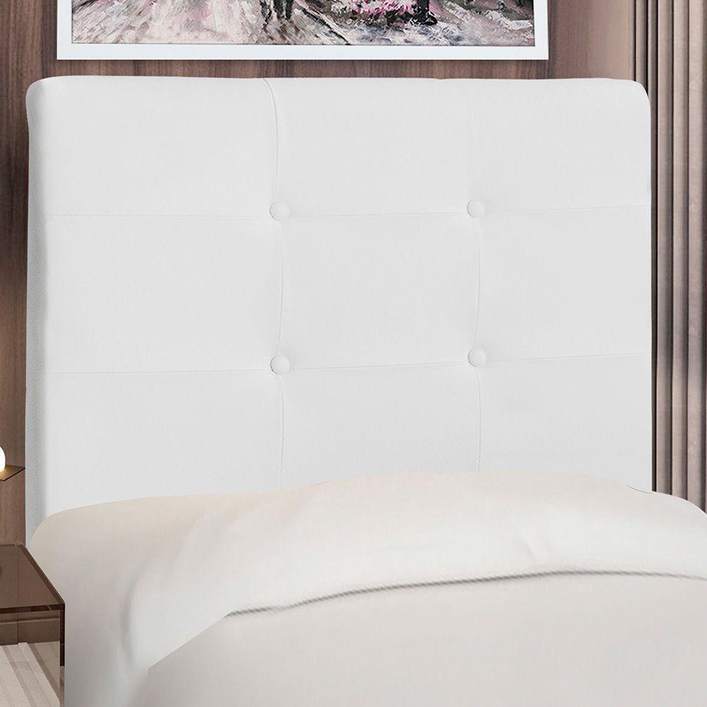 Cabeceira Cama Box Solteiro Luna 90Cm Corano Branco - Abmaza - 4