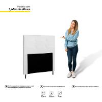 Cabeceira Cama Box Solteiro Luna 90Cm Corano Branco - Abmaza - 3