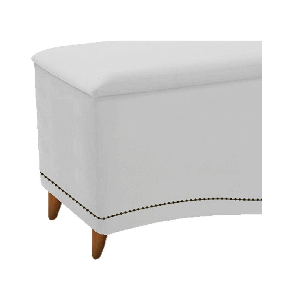 Kit Cabeceira E Calçadeira Yasmim 140cm Casal Branco - 2