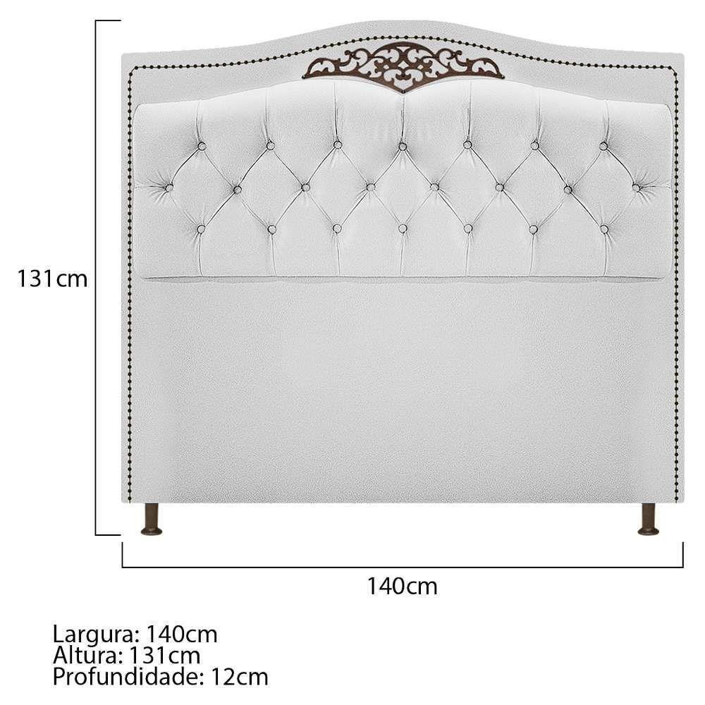 Kit Cabeceira E Calçadeira Yasmim 140cm Casal Branco - 3