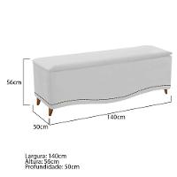 Kit Cabeceira E Calçadeira Yasmim 140cm Casal Branco