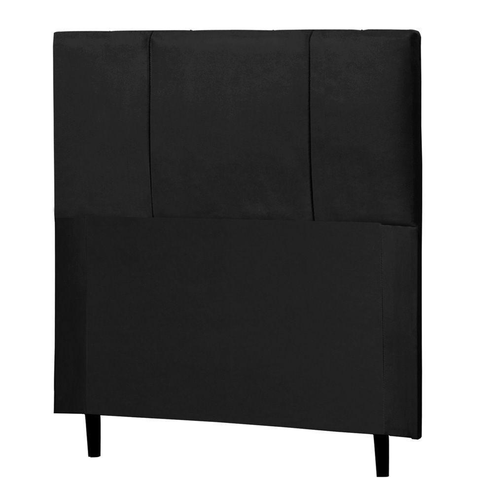 Cabeceira Cama Box Solteiro Donna 90Cm Suede Preto - Abmaza - 1