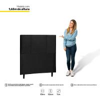 Cabeceira Cama Box Solteiro Donna 90Cm Suede Preto - Abmaza - 3
