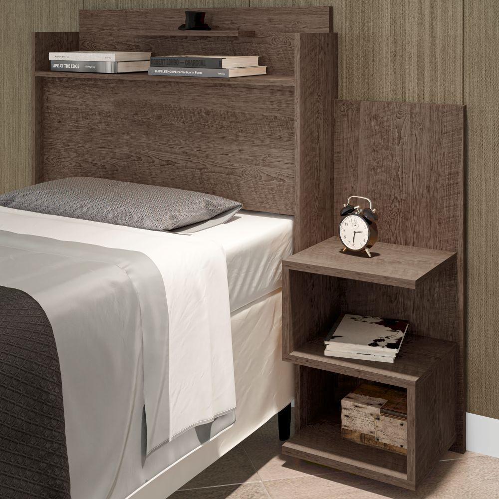 Cabeceira Box Solteiro Austin Mesa De Cabeceira Chocolate - 2