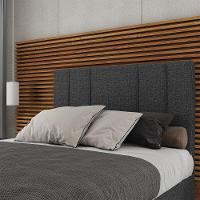 Cabeceira Estofada Casal Queen Size 160 Cm Venus Linho Skybox Preto - 1