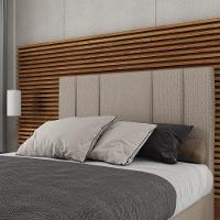 Cabeceira Estofada Casal King Size 195 Cm Venus Linho Skybox Bege - 1