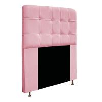 Cabeceira90 Cm Solteiro Com Botonê Suede Rosa Bebê - 3