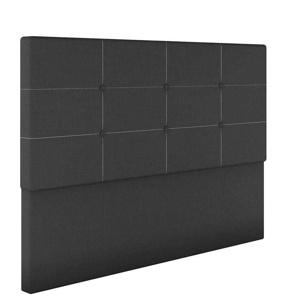 Cabeceira Estofada Casal King Size 195 Cm Terra Linho Skybox Preto - 3