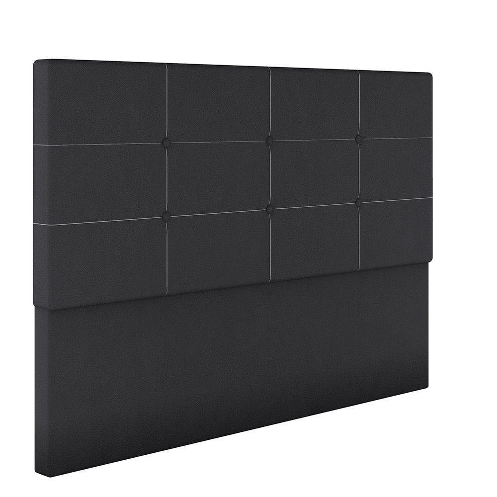 Cabeceira Estofada Casal 140 Cm Terra Corino Skybox Preto - 3