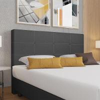 Cabeceira Estofada Casal 140 Cm Terra Corino Skybox Preto - 1