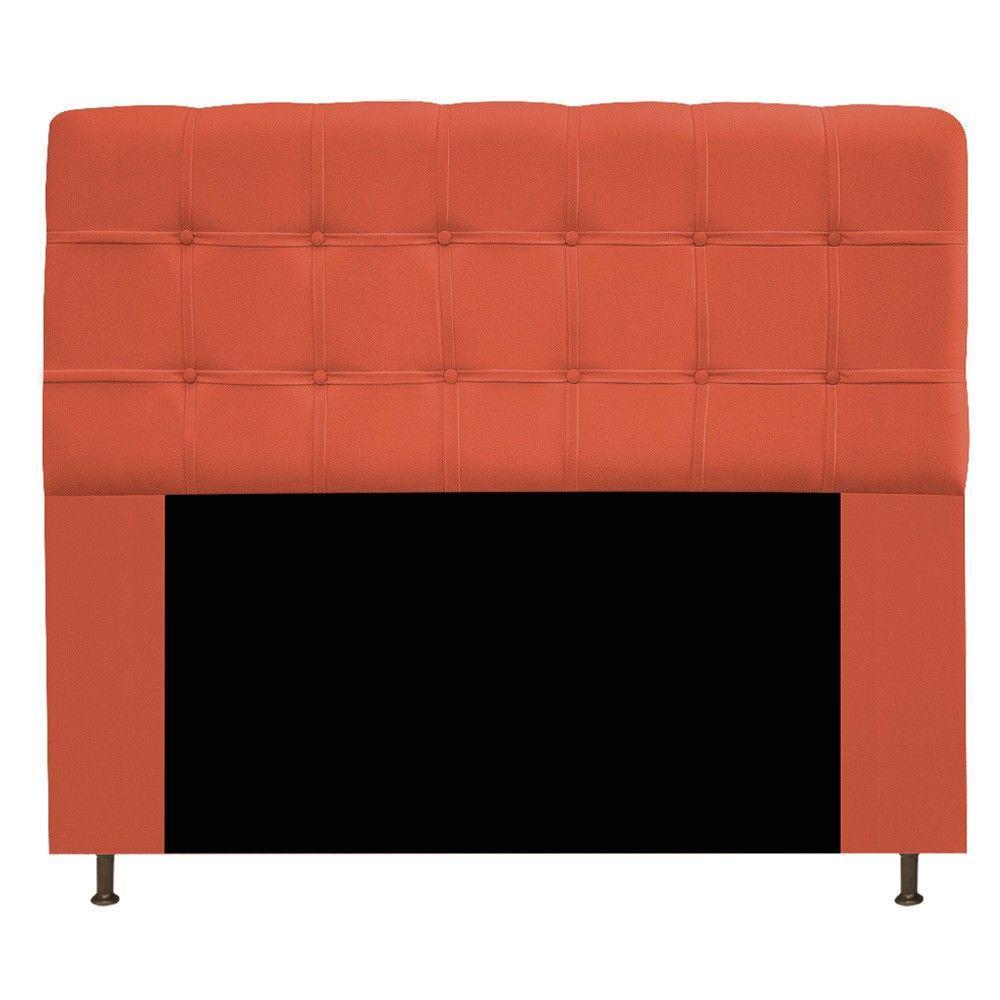 Cabeceira140 Cm Casal Com Botonê Suede Terracota - 1