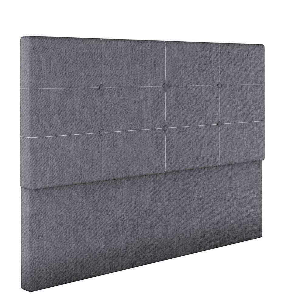 Cabeceira Estofada Casal King Size 195 Cm Terra Veludo Skybox Cinza - 3