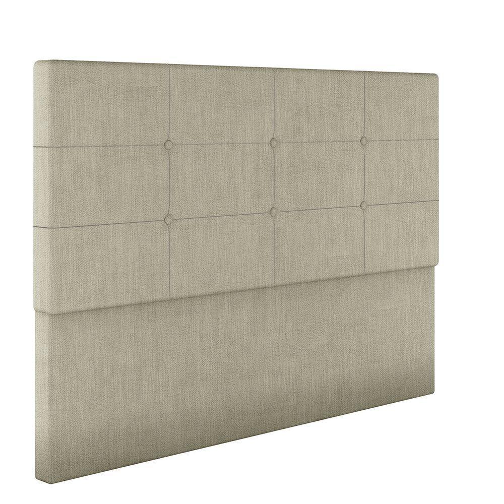 Cabeceira Estofada Casal King Size 195 Cm Terra Veludo Skybox Bege - 3