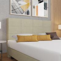 Cabeceira Estofada Casal King Size 195 Cm Terra Veludo Skybox Bege - 1