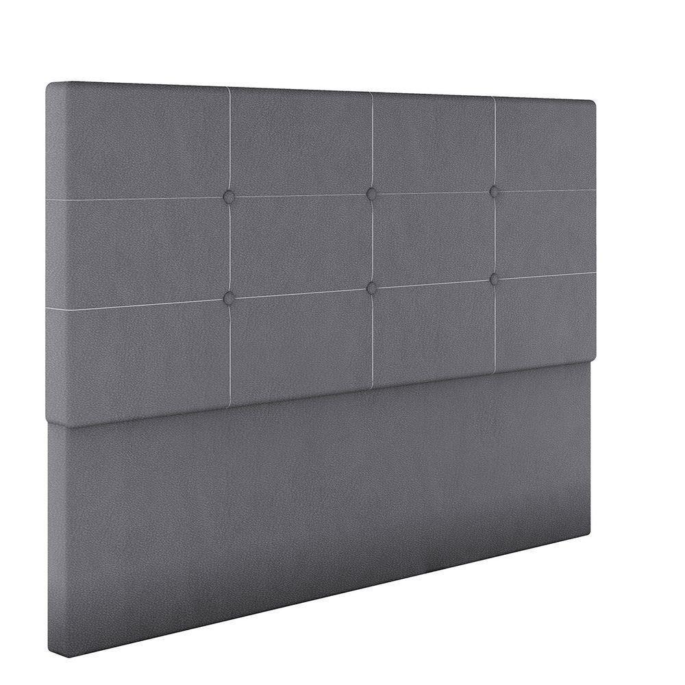 Cabeceira Estofada Casal 140 Cm Terra Corino Skybox Cinza - 2