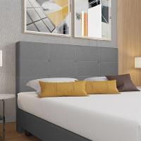 Cabeceira Estofada Casal 140 Cm Terra Corino Skybox Cinza - 1