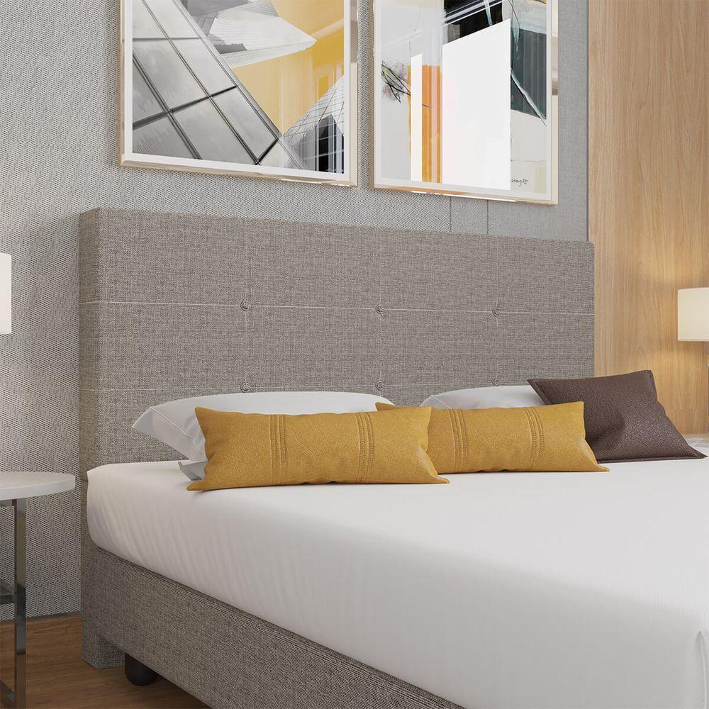 Cabeceira Estofada Casal 140 Cm Terra Linho Skybox Marrom - 1