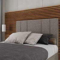 Cabeceira Estofada Casal King Size 195 Cm Venus Linho Skybox Marrom - 1