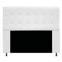 Cabeceira140 Cm Casal Com Botonê Suede Branco - 1