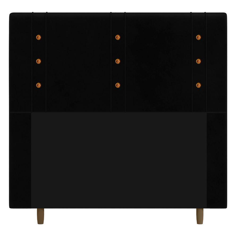 Cabeceira Cama Box Solteiro Roma 90Cm Suede Preto - Abmaza - 1