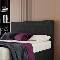 Cabeceira Estofada Casal King Size 195 Cm Júpiter Veludo Skybox Preto - 1