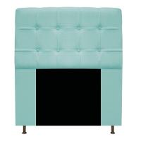 Cabeceira90 Cm Solteiro Com Botonê Suede Azul Tiffany - 1