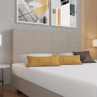 Cabeceira Estofada Casal Queen Size 160 Cm Terra Linho Skybox Bege - 1