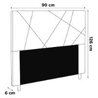 Cabeceira Cama Box Solteiro Mali 90Cm Veludo Cinza - Abmaza - 3