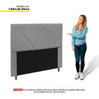Cabeceira Cama Box Solteiro Mali 90Cm Veludo Cinza - Abmaza - 4
