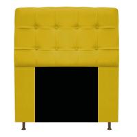 Cabeceira90 Cm Solteiro Com Botonê Suede Amarelo - 3